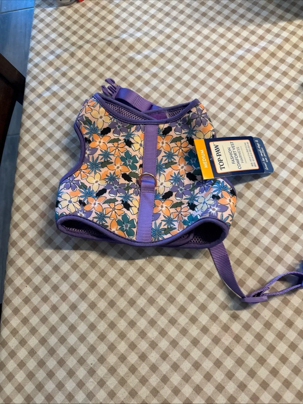 Top Paw Floral Purple Dog Harness - Medium